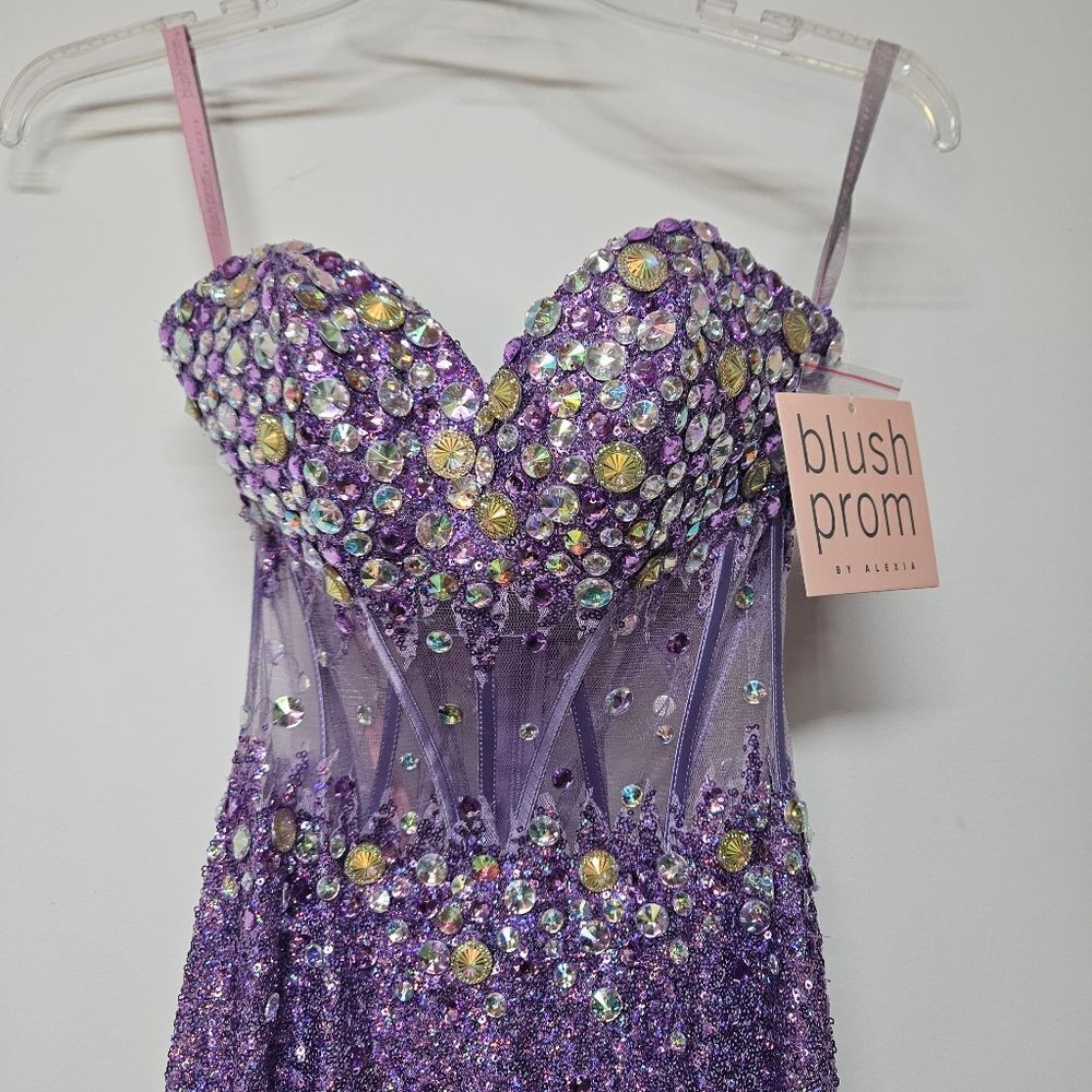 NWT Blush Prom Sequin Prom Dress Size 00 - Picture 2 of 12